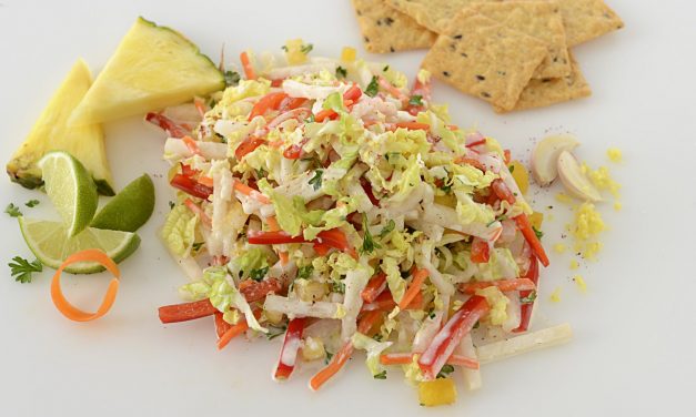 CRUNCHY JICAMA, CABBAGE, AND PINEAPPLE SLAW
